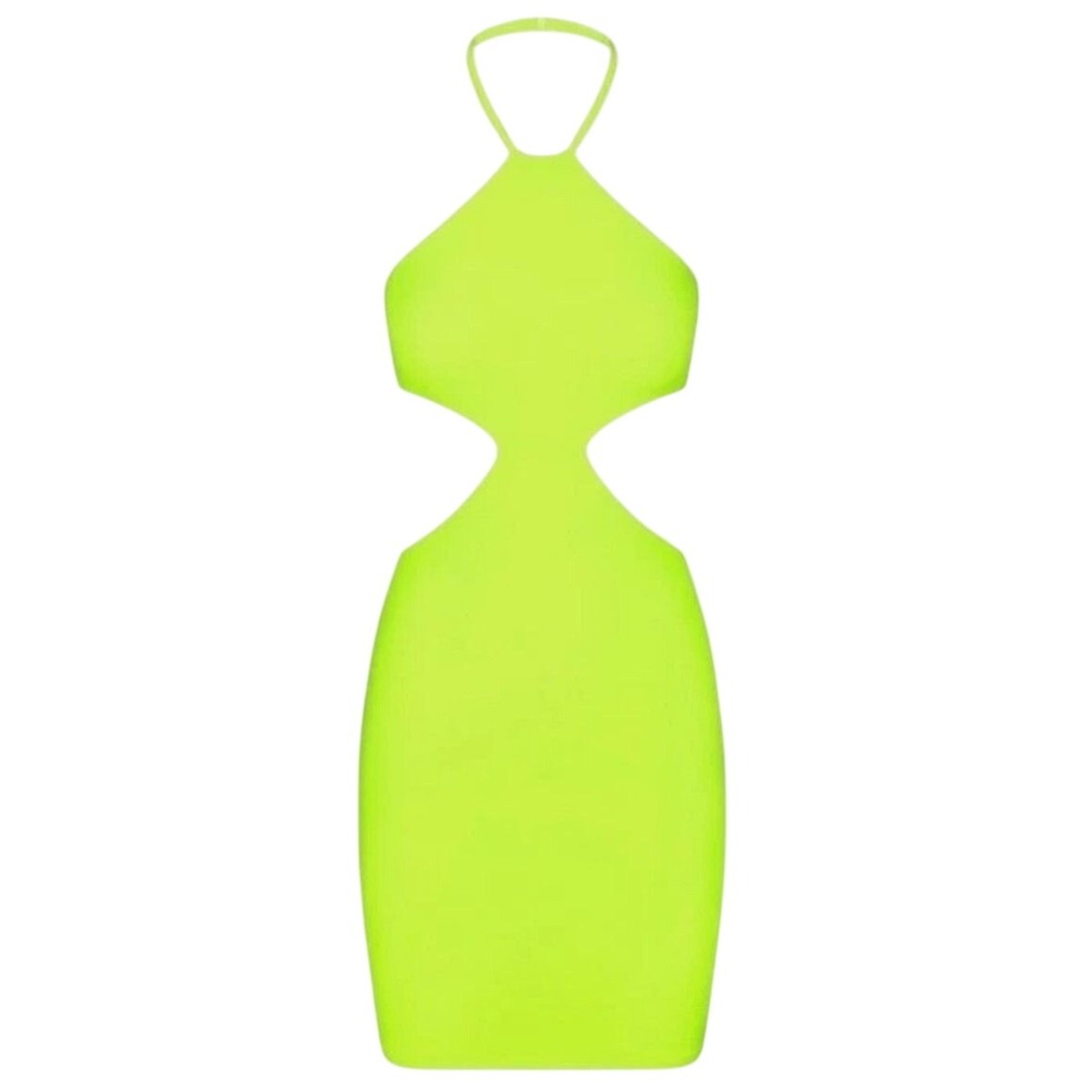Skims Fits Everybody Halter Dress DR-MIN-3063 Green Highlighter 2X